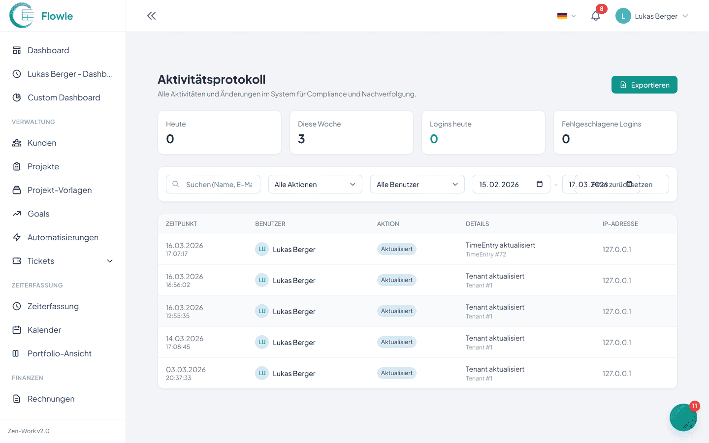 Audit-Trail pro Beleg