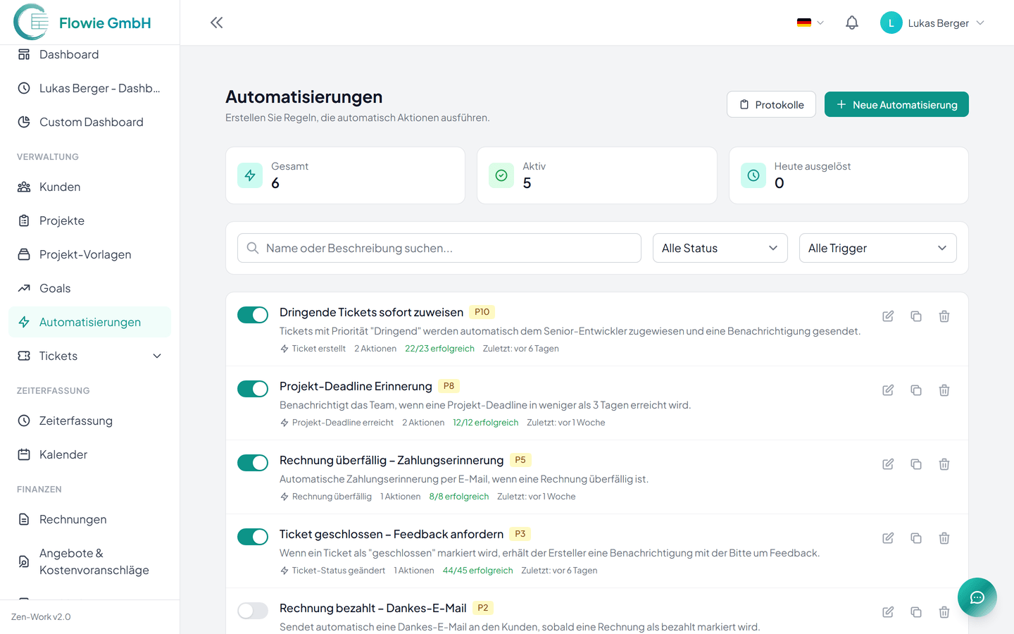 Automatisierungen einrichten
