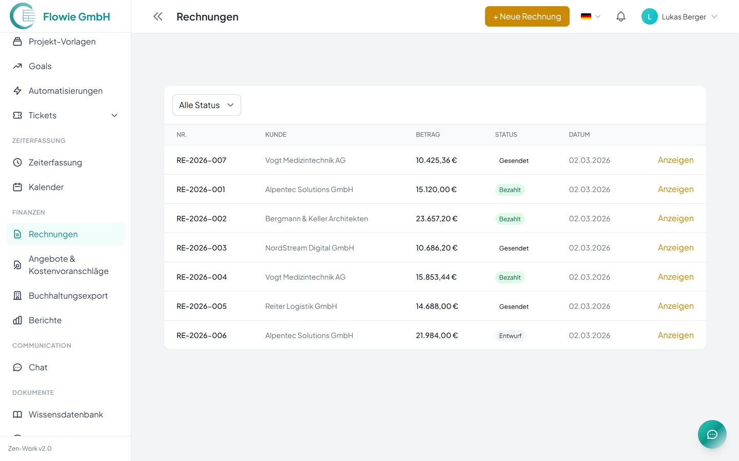 Exportieren & Archivieren