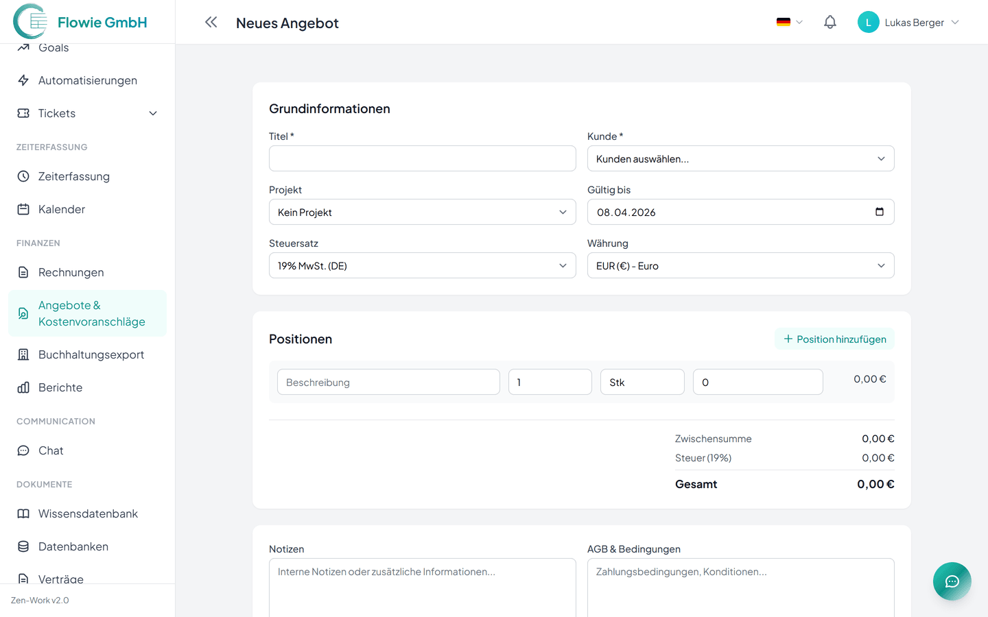 Vorlage wählen & anpassen